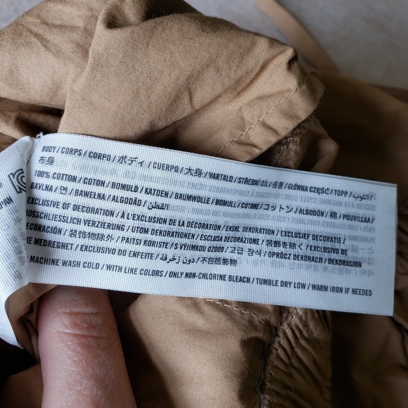 Abercrombie & Fitch Womens M Khaki Wide Leg Parachute Cargo‎ Pant Baggy Y2K - Picture 7 of 12